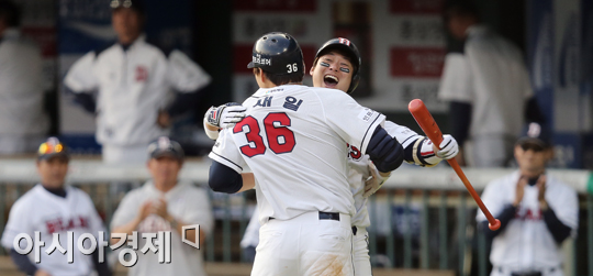 [포토] 이원석 '오재일 최고야!'