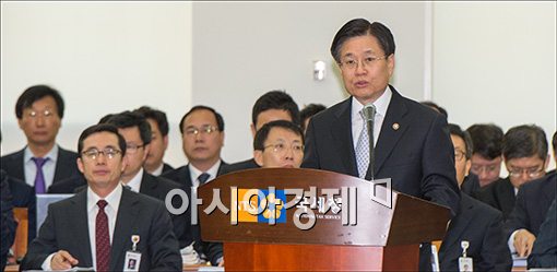 [포토]업무보고하는 김덕중 국세청장