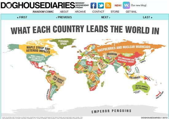 나라별 대표분야 세계지도… 한국은 '워크홀릭'