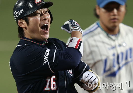 [포토] 2타점 3루타 이원석 '이거야!'