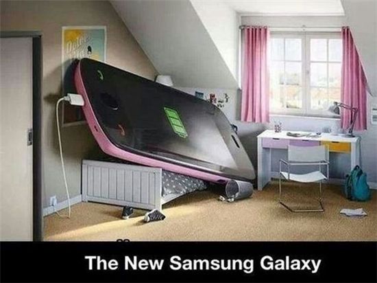 새로운 삼성 갤럭시 '침대를 뺏은 스마트폰'