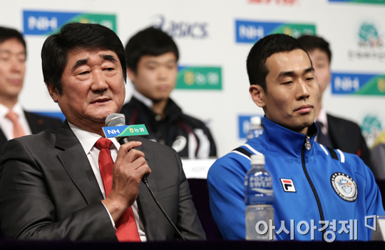 [포토] 삼성화재 신치용 감독 '올해도 우승후보~'