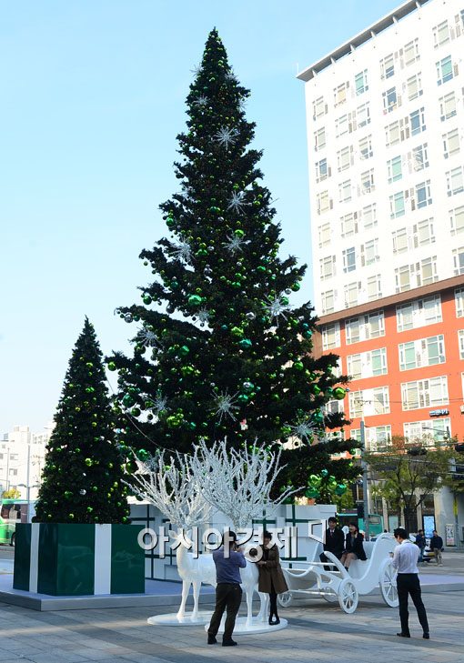 [포토]올해 첫 대형 크리스마스트리 등장 