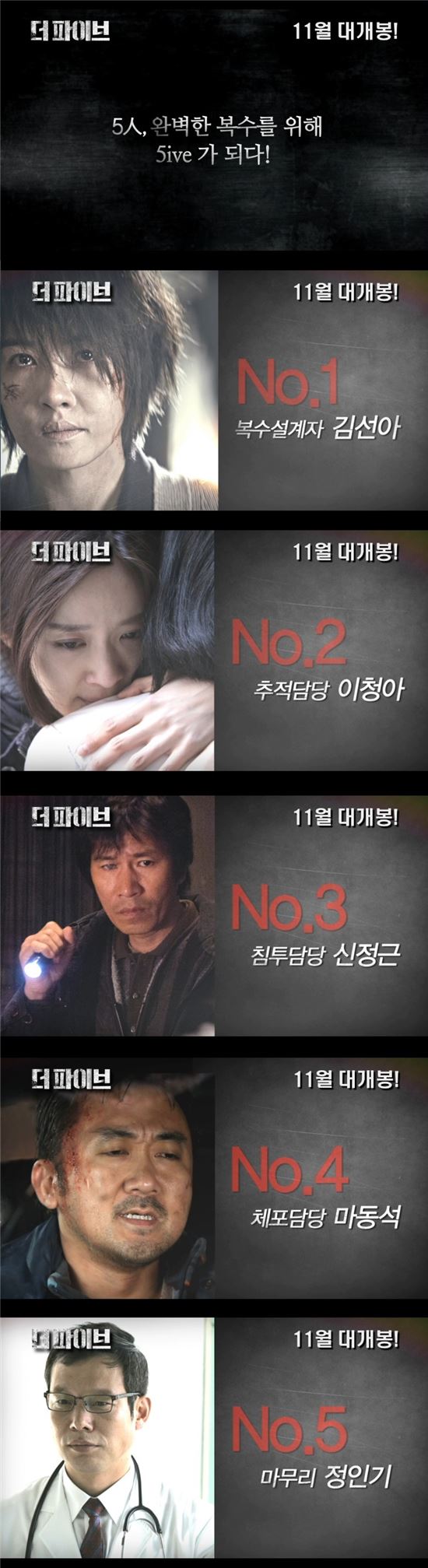 '더파이브', 복수 품은 다섯 캐릭터 영상 최초 공개