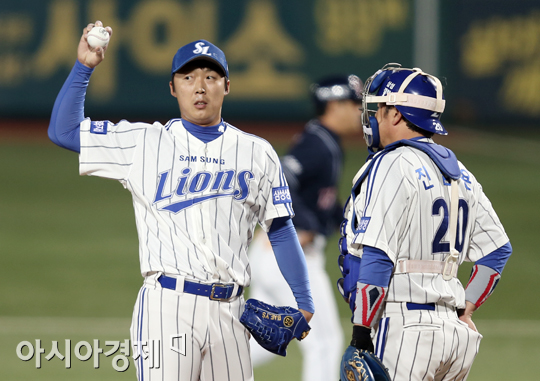 [포토] 배영수 '다승왕 체면이 말이 아니네'