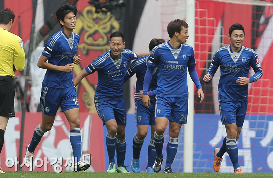 [포토] 수원 삼성 '서울만 만나면 자신감 펄펄'