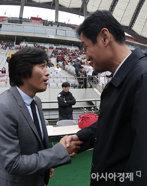 [포토] 서정원-최용수 '좋은 경기 합시다'