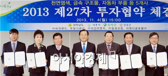 [포토]박준영 전남지사, (주)비전랜드 등 5개 기업과 투자협약