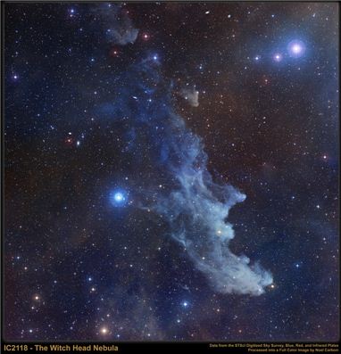 마녀 머리 성운, '마녀 옆모습과 닮았네'