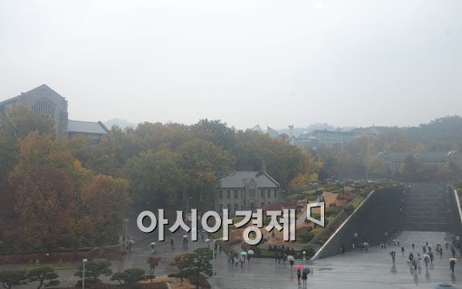 [포토]안개 낀 단풍교정 