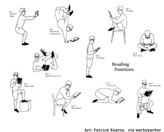 책읽기 자세 총정리 그림 공개 "한 번 따라해 볼까?"
