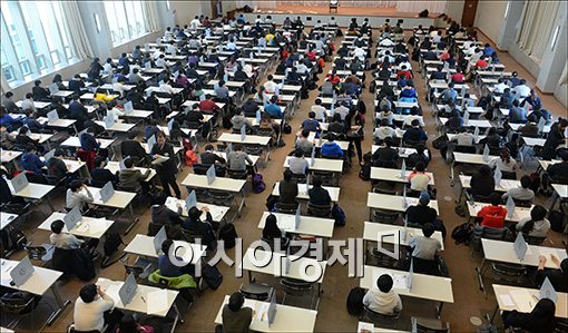 [포토]논술시험 치르는 수험생들