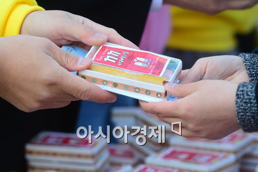 [포토]빼빼로 대신 가래떡 