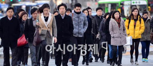 [포토]쌀쌀한 출근길
