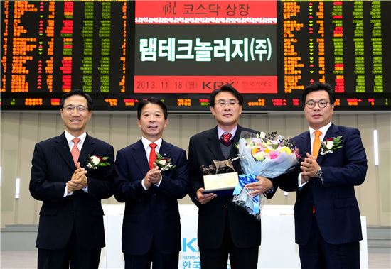 [포토]램테크놀러지 "우리 상장했어요~"