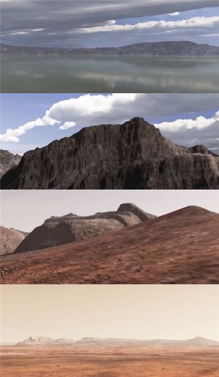 ▲40억년전 화성(출처: 유튜브)
