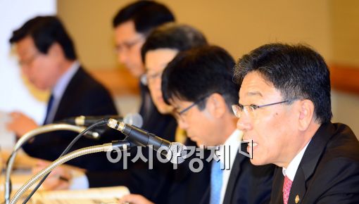 [포토]해양플랜트 정책 간담회 개최, 모두발언 하는 윤상직 장관