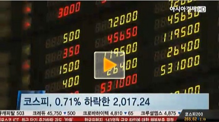 [마감시황]코스피, 0.71% 하락한 2,017.24