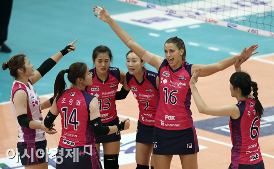 [포토] 흥국생명 득점 기쁨