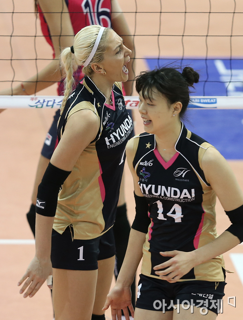 [포토] 현대건설 바샤 득점 포효