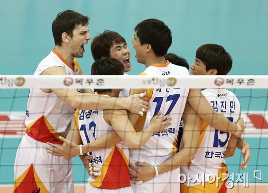 [포토] 한국전력 득점 기쁨