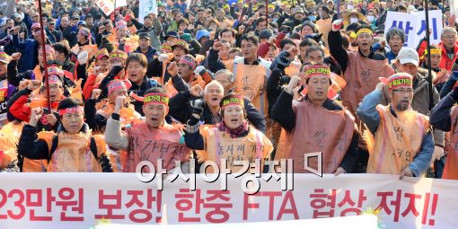 [포토]구호 외치는 농민들