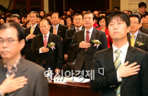 [포토]국민통합 공간토론회 참석한 김동호-한광옥 