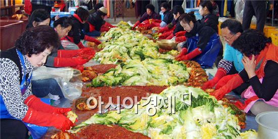 함평군 나산면, 장애인 복지시설 샤론의 집 김장지원