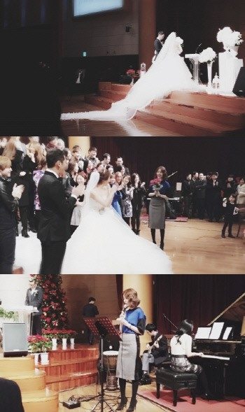 윤은혜, 자두 결혼식서 부케 받았다…"혹시 결혼 임박?"