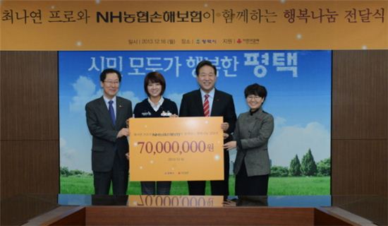 농협손보·최나연 선수, 조손가정 7000만원 후원