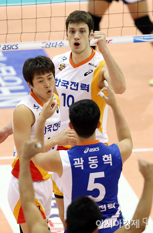 [포토] 한국전력 득점 기쁨