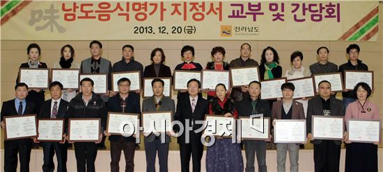 [포토]배용태 전남도 행정부지사,남도음식명가 지정서 교부