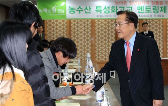 [포토]박준영 전남도지사, 농수산 특성화고교 멘토링제 간담회 개최