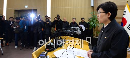 [포토]대국민 호소문 발표하는 최연혜 사장