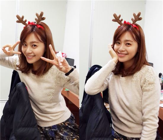 이영은, 깜찍 루돌프 머리띠 두르고 "해피 크리스마스"