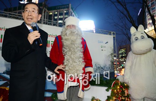 [포토]박원순 "진짜 산타클로스에요, 나이를 모르겠어요"