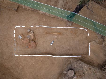 청주에서 발굴된 백제권 무덤 유적 토광묘