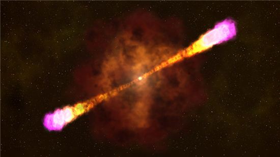 ▲블랙홀 - 나사 과학자들은 올해 지금까지 가장 밝은 빛을 사출 방향으로 분출하는 블랙홀을 관찰할 수 있었다. 