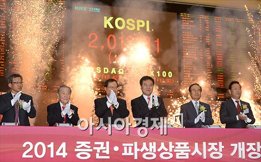 [포토]'2014년도  증권ㆍ파생상품시장 개장식'