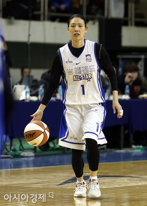 [포토] 전주원 '오랜만에 코트 밟아보네~'