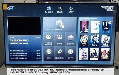 씨앤앰, CES 2014서 SW방식 TV 선보여…"셋톱박스 없이 UHD 시청"