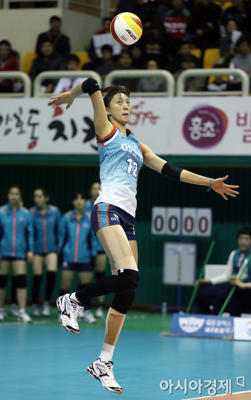 [포토] 한송이 '정확한 서브~'