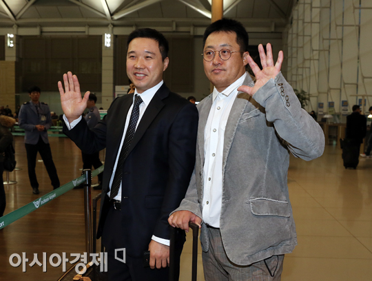 [포토] 박진만-조인성 '따뜻한 미국 플로리다에서 시즌 준비'