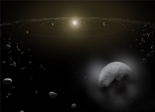 ▲수증기 내뿜은 소행성(출처: 나사(NASA) 공식 홈페이지)