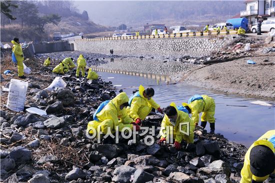 [포토]기름띠를 잡아라~민관합동 총력