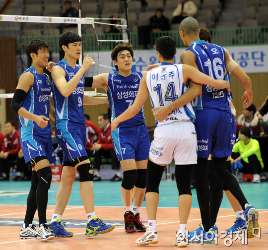 [포토] 삼성화재 '3:1 승리!'