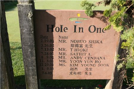  일본의 한 골프장에 세워진 홀인원 기념비. 