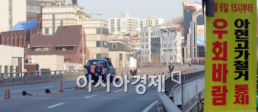 [포토]아현고가도로 철거작업 시작