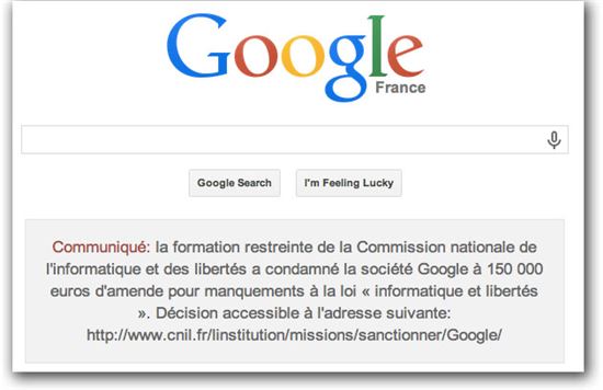 구글, 프랑스서 개인정보법 위반 벌금형 사실 공지