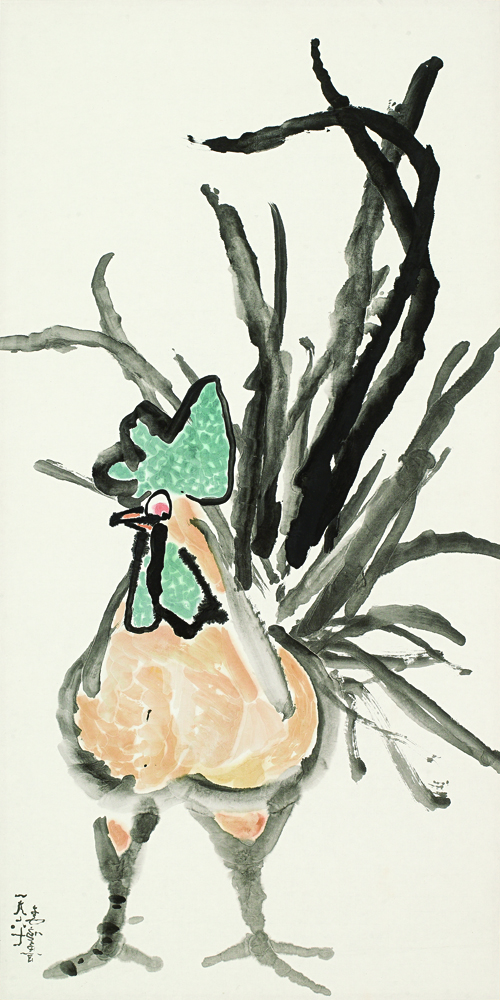 이응노, 수탉, 1960년 작.